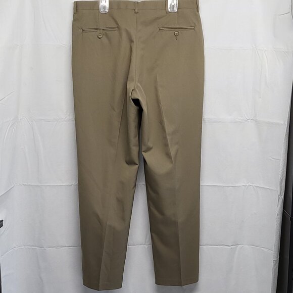 Haggar Q Mens Dress Pants 36 X 32 Straight Leg Polyester Beige - Picture 8 of 16